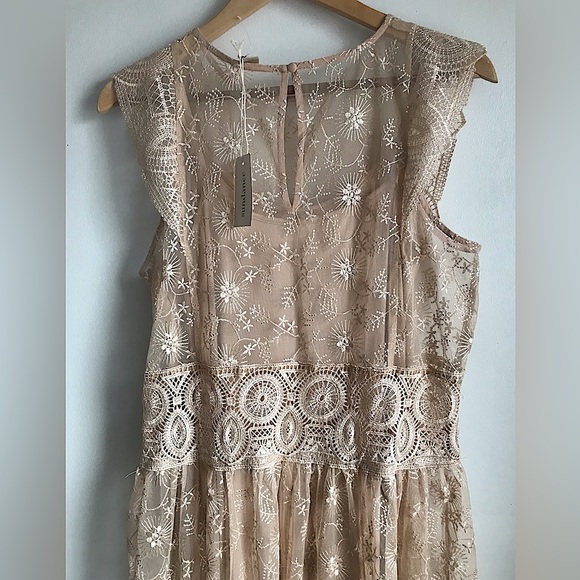 SUNDANCE Champagne Lace Faythe Maxi Dress - Picture 9 of 14